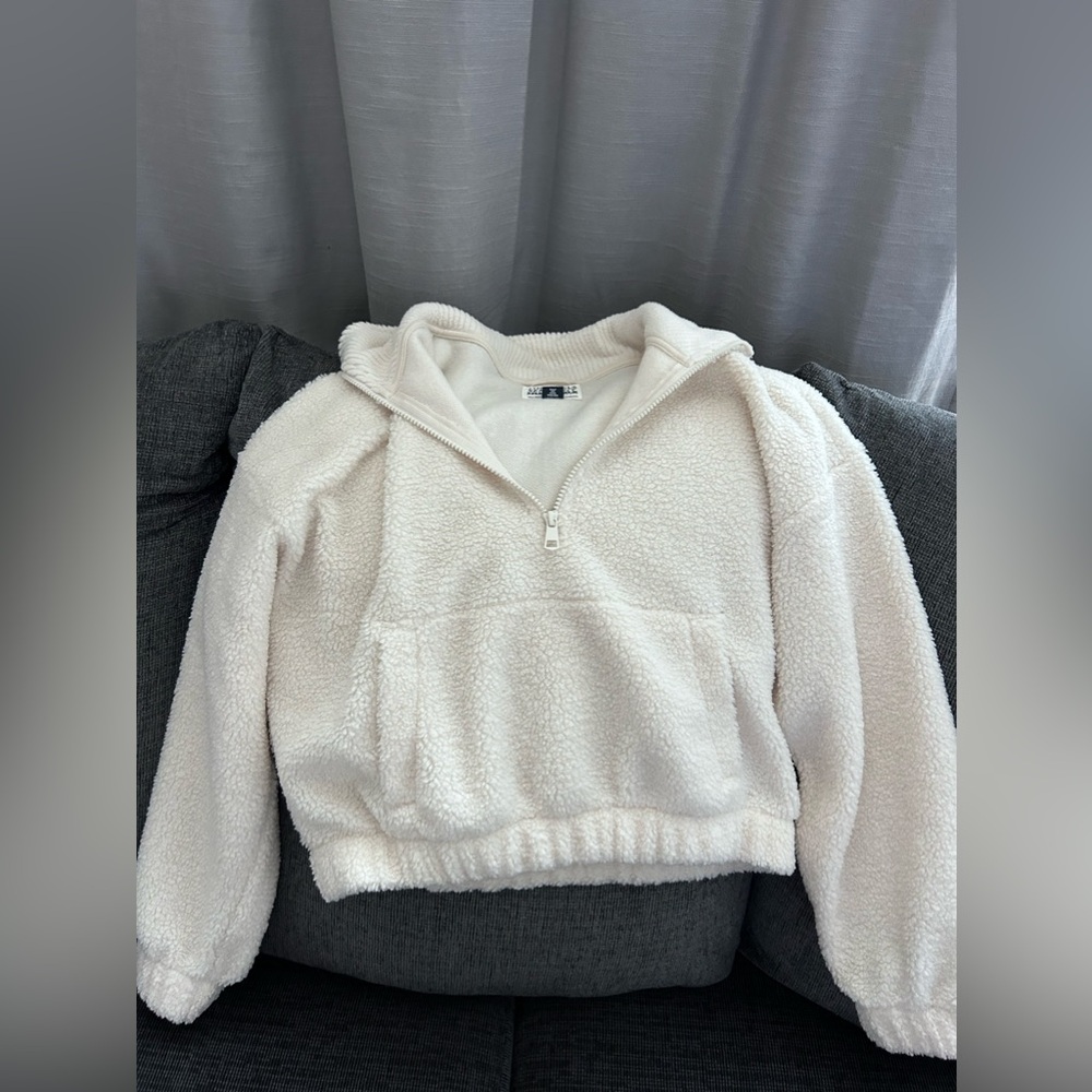 cropped fuzzy sweater-american eagle